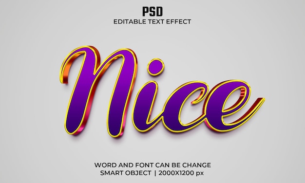 Belo efeito de texto editável 3d PSD Premium com plano de fundo