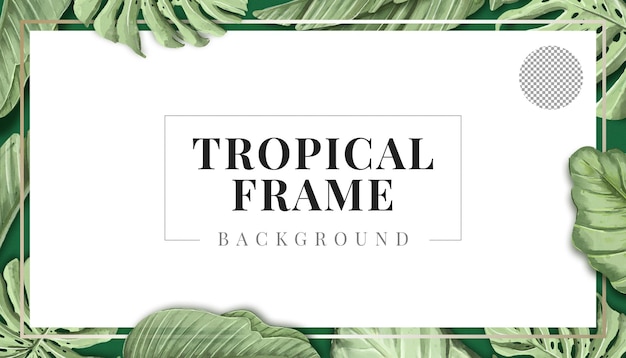 PSD belo fundo de moldura tropical com folhas tropicais