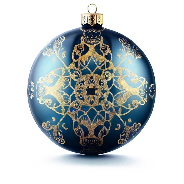 PSD belo retrato de azul árvore de natal bola wirh ornamento ai arte vetorial imagem de ilustração digital