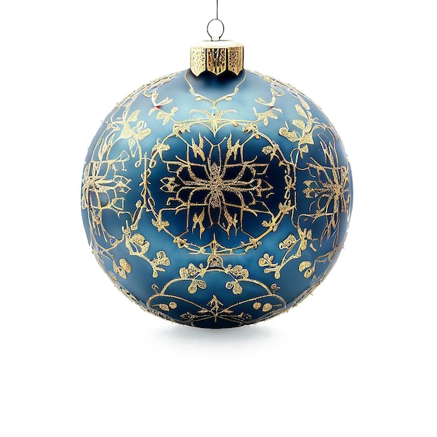 PSD belo retrato de azul árvore de natal bola wirh ornamento ai arte vetorial imagem de ilustração digital