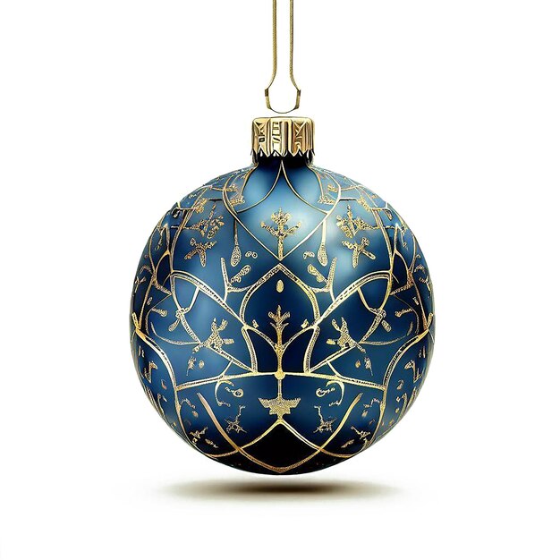 Belo retrato de azul árvore de natal bola wirh ornamento ai arte vetorial imagem de ilustração digital