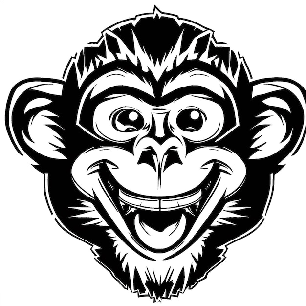 PSD belo retrato macaco ícone avatar ai ilustração vetorial imagem papel de parede