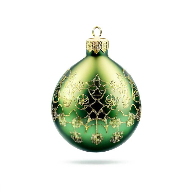 PSD belo retrato verde árvore de natal bola wirh ornamento ai arte vetorial imagem de ilustração digital