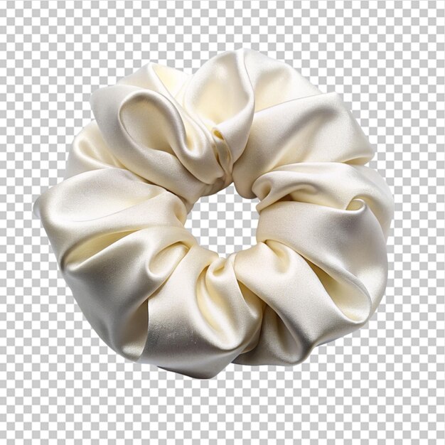 PSD belo scrunchie de seda isolado em fundo transparente