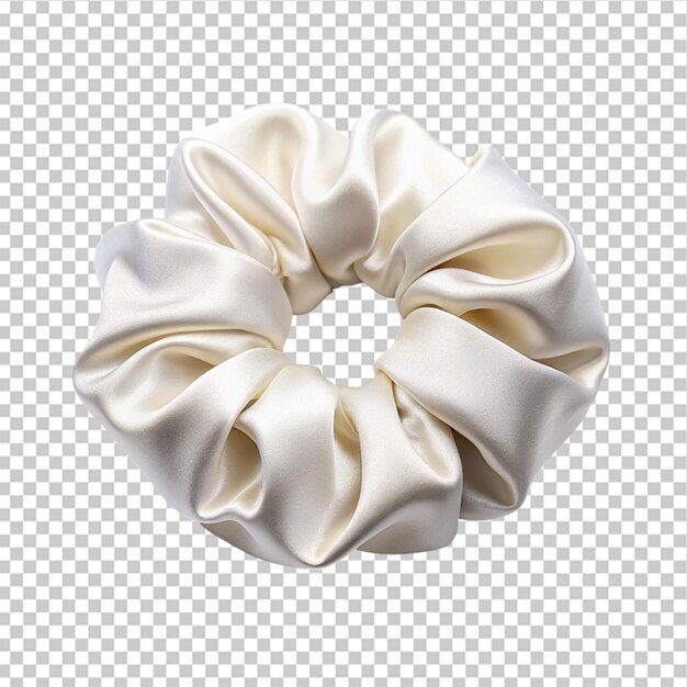 PSD belo scrunchie de seda isolado em fundo transparente