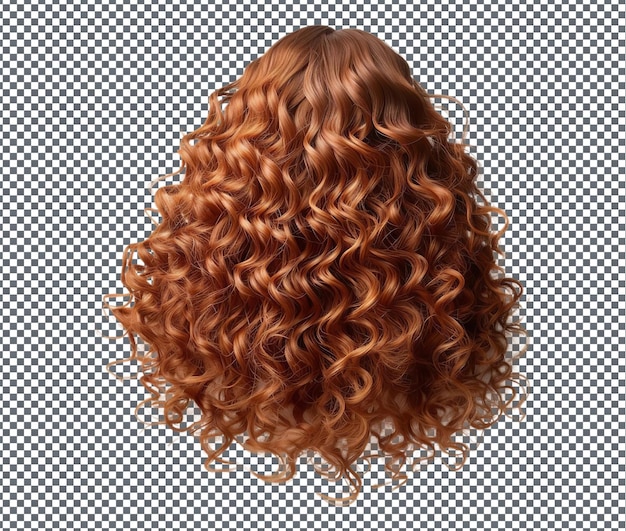 PSD belos cachos de cabelo isolados em fundo transparente