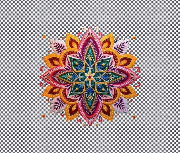 Belos desenhos de rangoli de Diwali isolados em fundo transparente