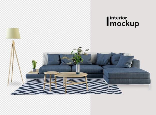 Belos design de interiores em renderização 3D