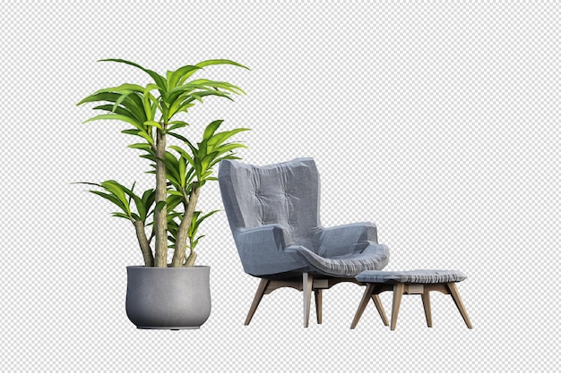 Belos design de interiores em renderização 3D
