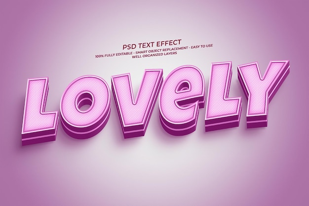 Belos efeitos de texto em rosa