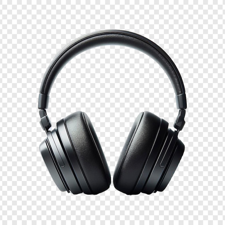 PSD belos fones de ouvido em fundo transparente