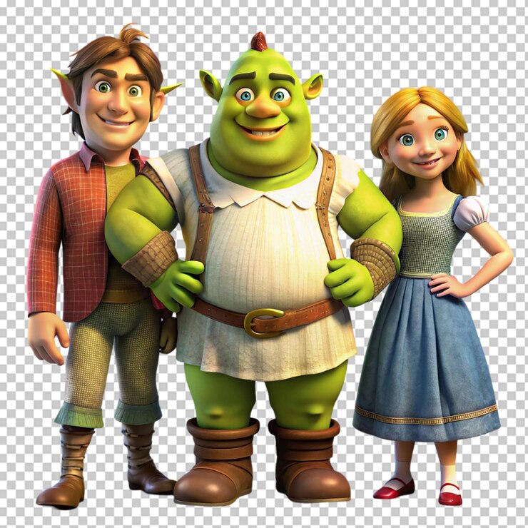 PSD belos jack e jill shrek isolados em fundo transparente