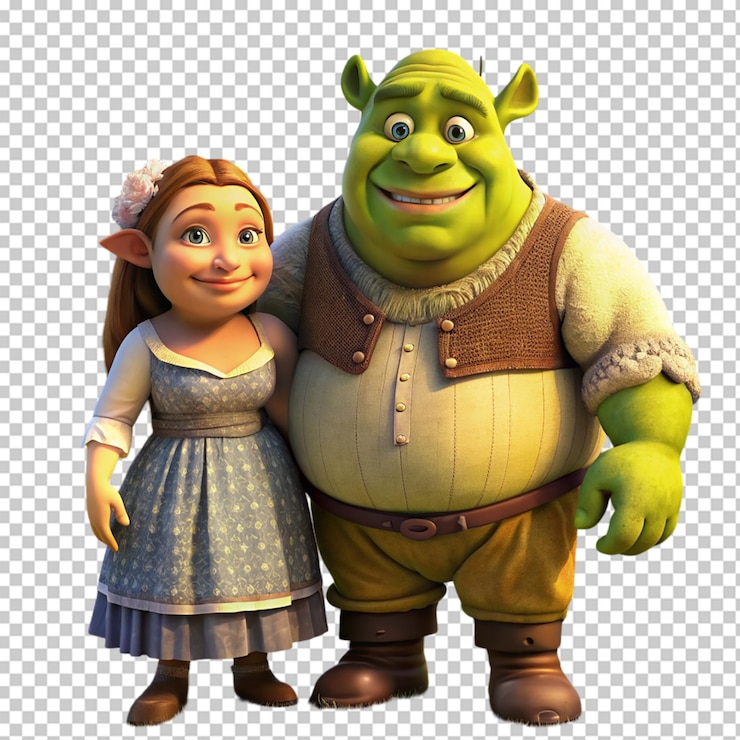 PSD belos jack e jill shrek isolados em fundo transparente