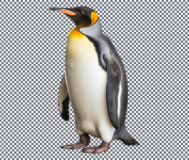 PSD belos pinguins que vivem em ilhas isoladas em fundo transparente