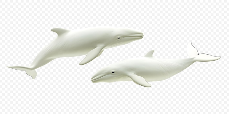 PSD beluga-wale auf durchsichtigem hintergrund