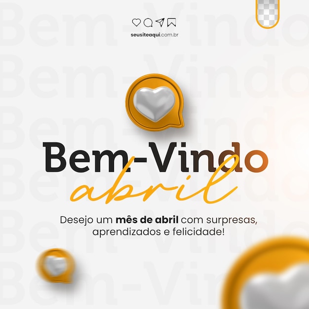 PSD bem vindo abril desejo um mes