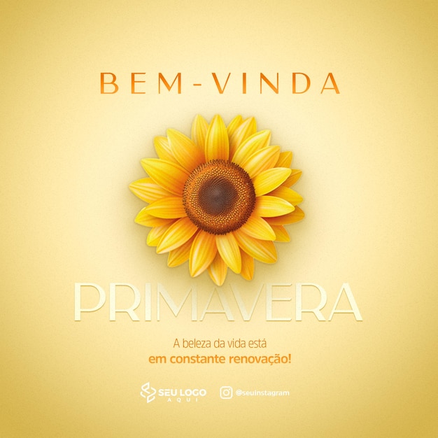 Bemvinda Primavera 22 de Setembro Redes Sociais PSD Editavel