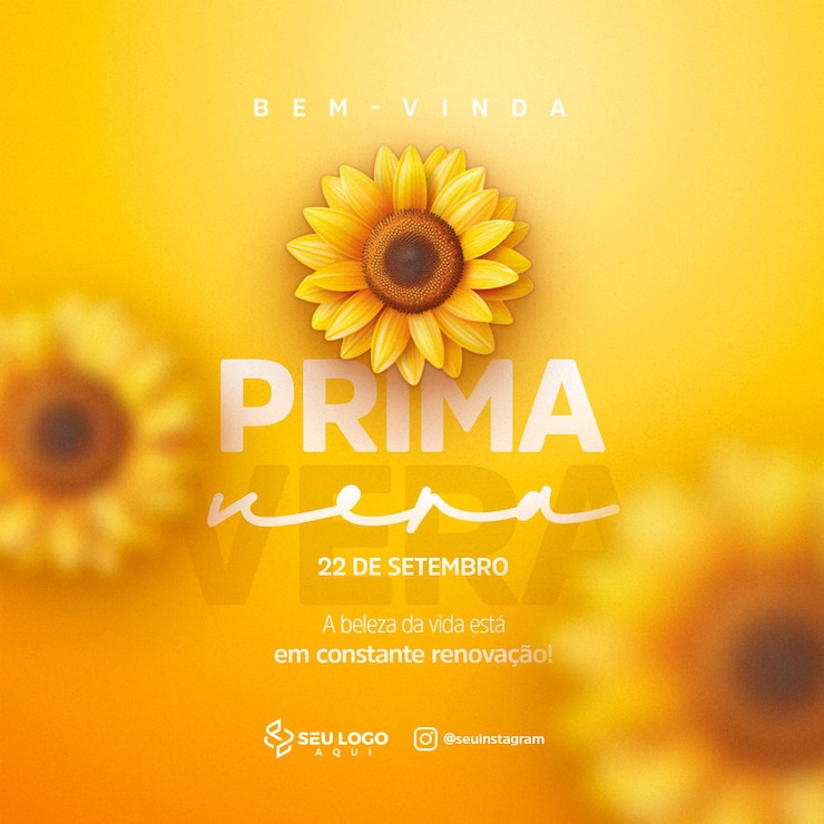 PSD bemvinda primavera 22 settembre social media psd editavel