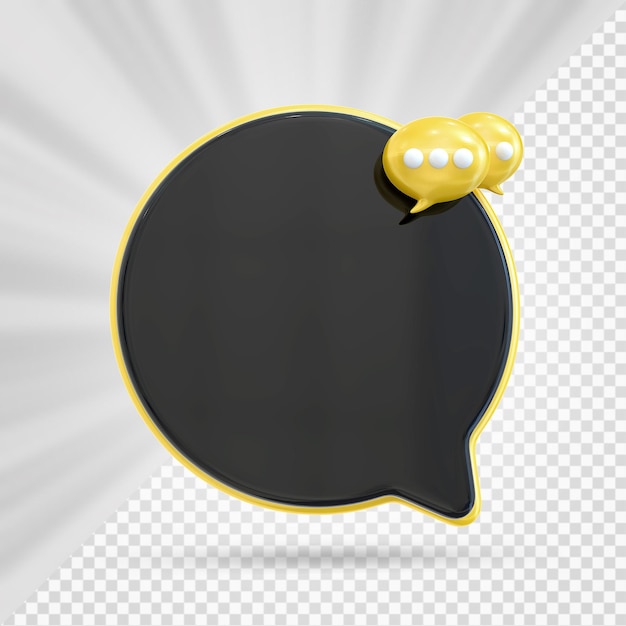 Benachrichtigung mit Chat 3D-Rendering
