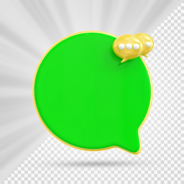 Benachrichtigung mit Chat 3D-Rendering