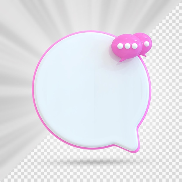 Benachrichtigung mit Chat 3D-Rendering