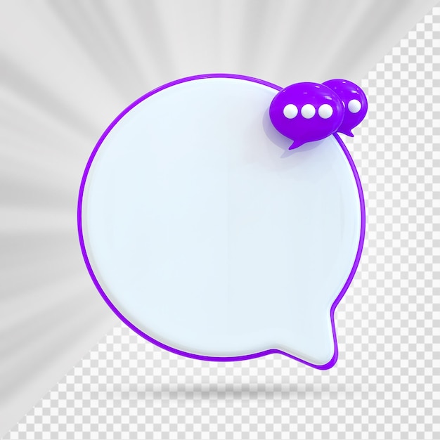 Benachrichtigung mit Chat 3D-Rendering