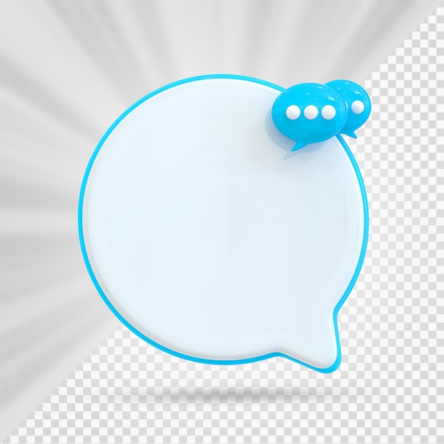 Benachrichtigung mit Chat 3D-Rendering