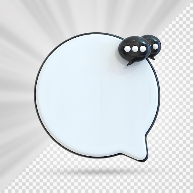 Benachrichtigung mit Chat 3D-Rendering