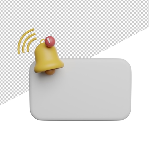 PSD benachrichtigungsleiste telefonalarm vorderansicht 3d-darstellung, die transparenten hintergrund rendert