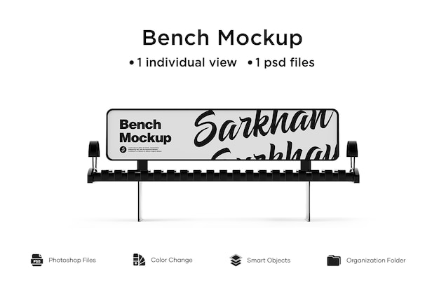 PSD bench advertising mockup isoliert