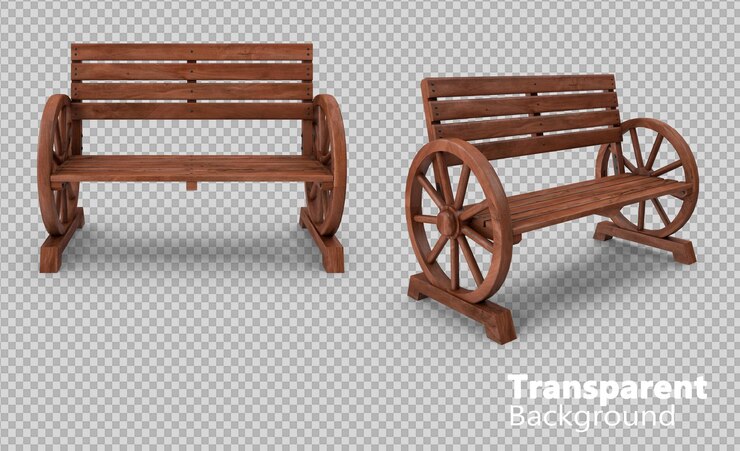 PSD bench on transparent background