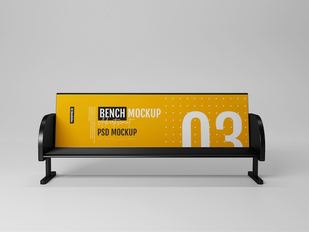 Bench-werbung im freien mockup