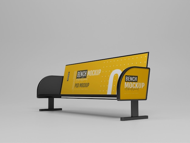 Bench-werbung im freien mockup