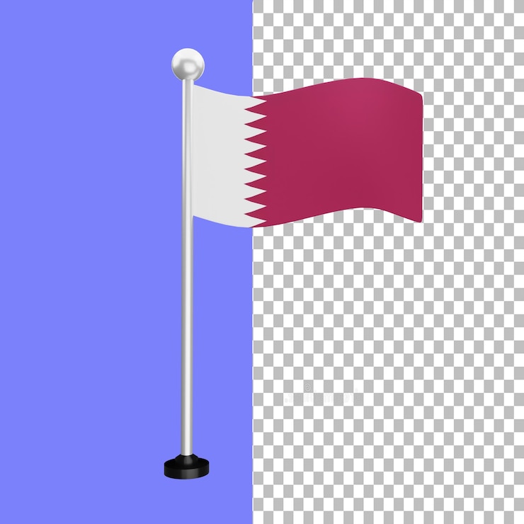 PSD bendera 3d qatar psd gratis