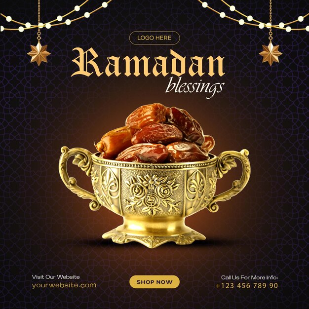PSD les bénédictions du ramadan embrassez l'esprit de réflexion et d'unité