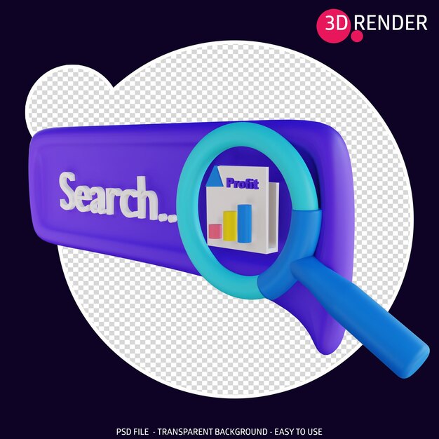 beneficio de búsqueda de icono 3d
