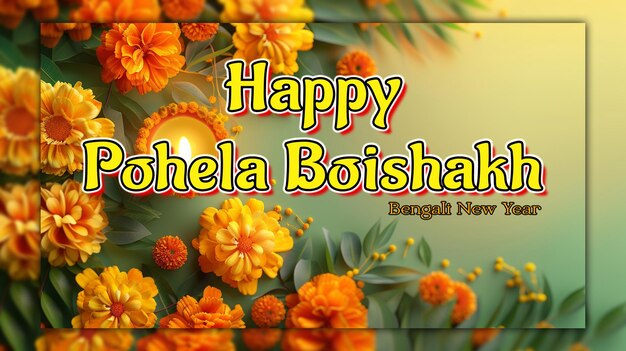 PSD bengali nouvelle année magh bihu heureux pohela boishakh bangla noboborsho pour le poste sur les médias sociaux