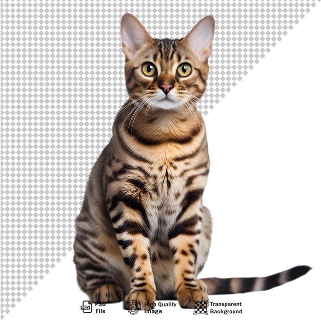 Bengalkatze auf durchsichtigem hintergrund isoliert