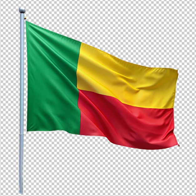 Benin-flagge auf durchsichtigem hintergrund