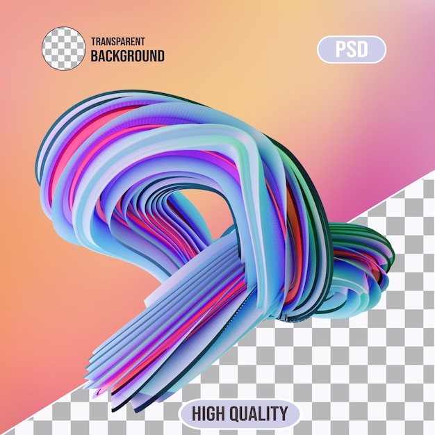 Bentuk 3D abstrak Holo