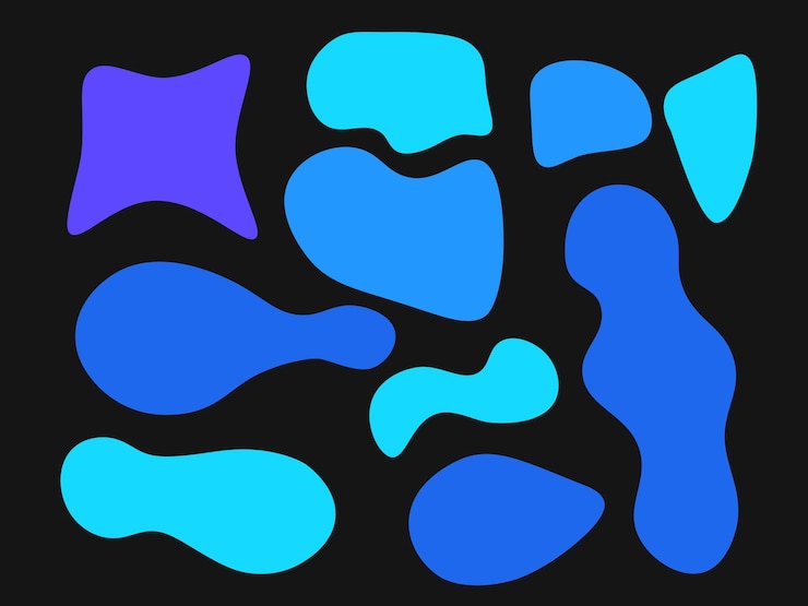PSD bentuk bentuk abstrak warna-warni bentuk organik digambar tangan ilustrasi doodle tanpa batas