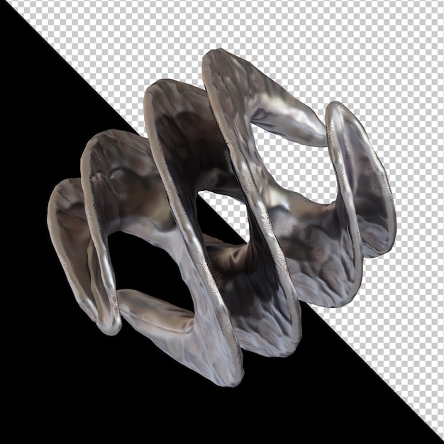 Bentuk geometris abstrak desain material tanah liat metalik futuristik render 3D
