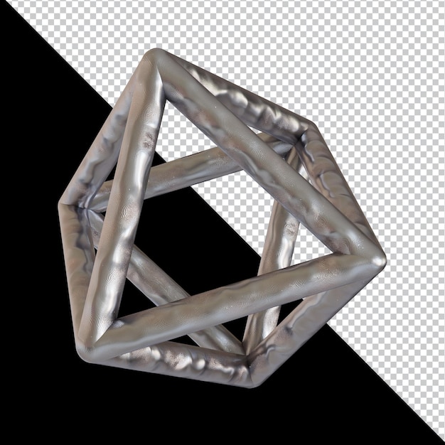 Bentuk geometris abstrak desain material tanah liat metalik futuristik render 3D