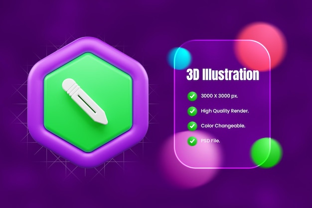 Benutzeroberfläche 3D-Symbol-Illustration oder Benutzeroberfläche Web- und Appsymbol