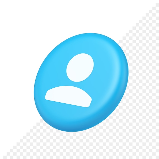 Benutzerperson menschliche Kontaktschaltfläche Cyberspace-Kontoinformationen Web-App 3d isometrisches realistisches Symbol