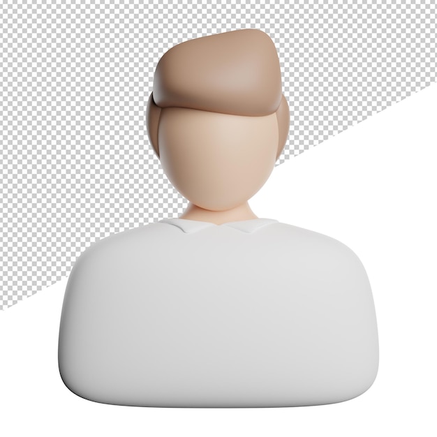 Benutzerprofil Avatar Vorderansicht 3D-Rendering Symbol Illustration Avatar auf transparentem Hintergrund