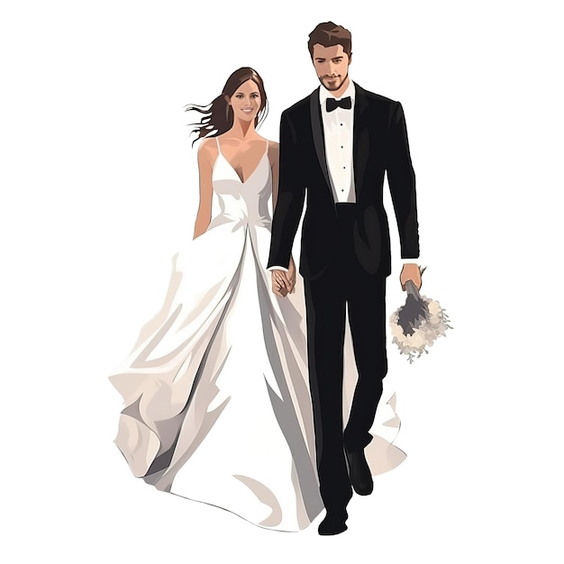 Über schöne glückliche Hochzeit transparenter Hintergrund PNG-Illustration ai generierte glückliche Hochzeit PNG-Illustration