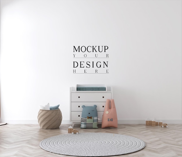berçário fofo com maquete de parede