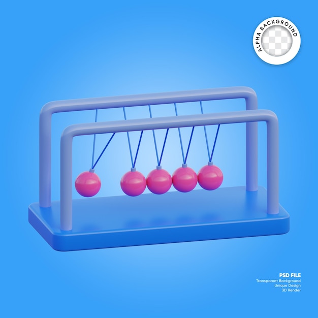 berceau de newton illustration 3d