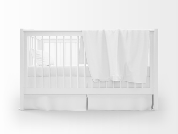 berço branco realista isolado no branco